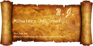 Mihalecz József névjegykártya