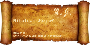 Mihalecz József névjegykártya
